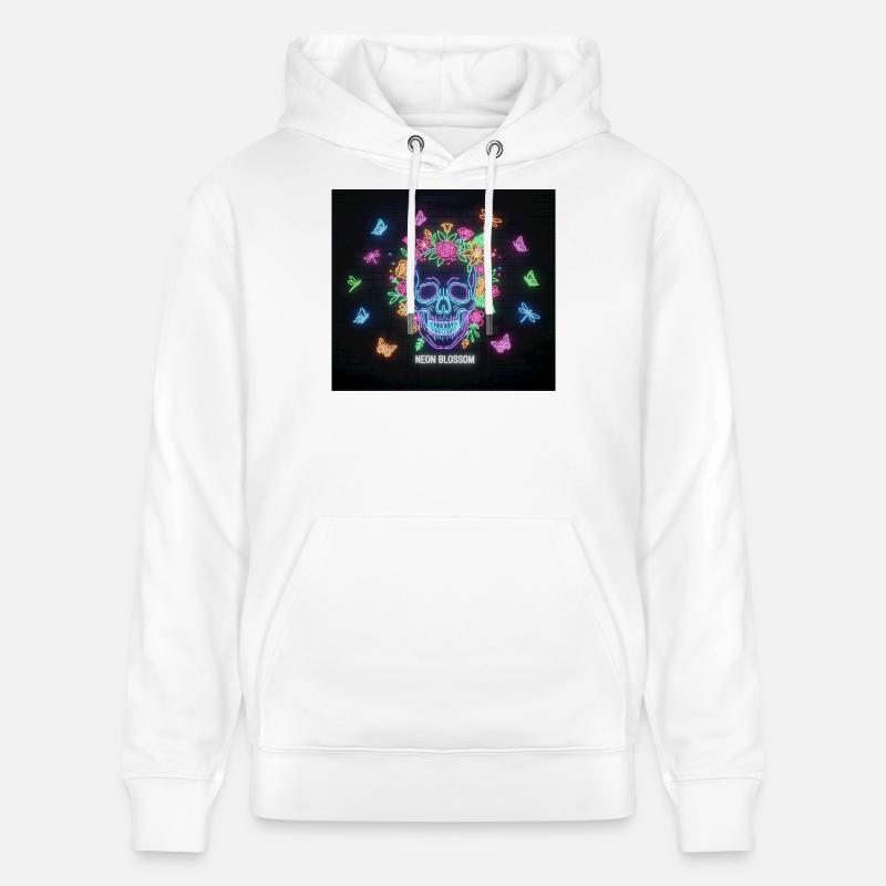 Conception de crâne de néonblossom - Sweat à capuche bio CRUISER Stanley/Stella Unisexe - blanc