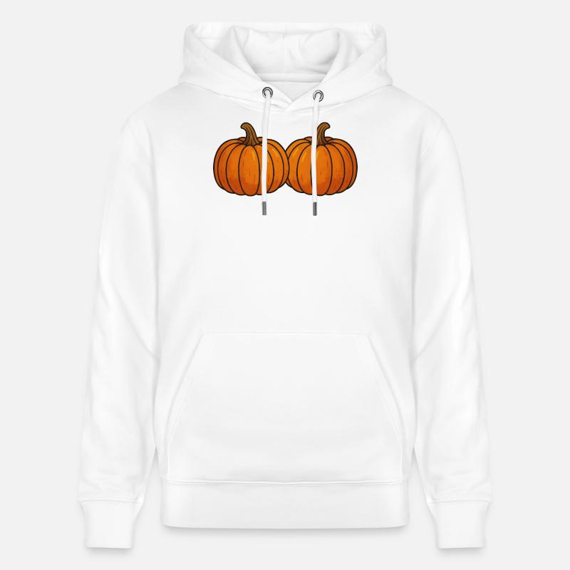 Deux citrouilles dans la lumière d’automne - Sweat à capuche bio CRUISER Stanley/Stella Unisexe - blanc