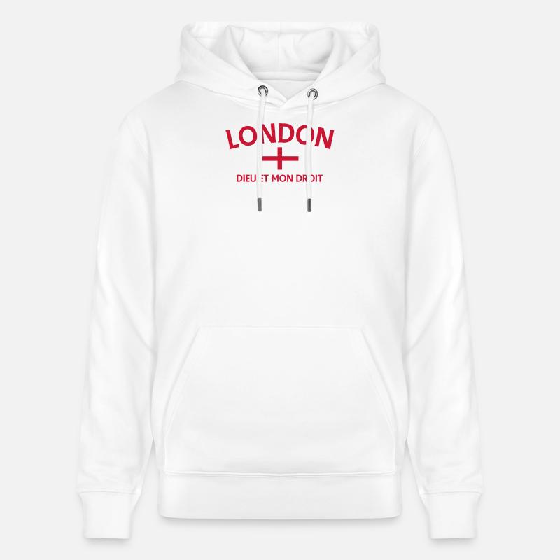 Drapeau et devise de Londres - Sweat à capuche bio CRUISER Stanley/Stella Unisexe - blanc