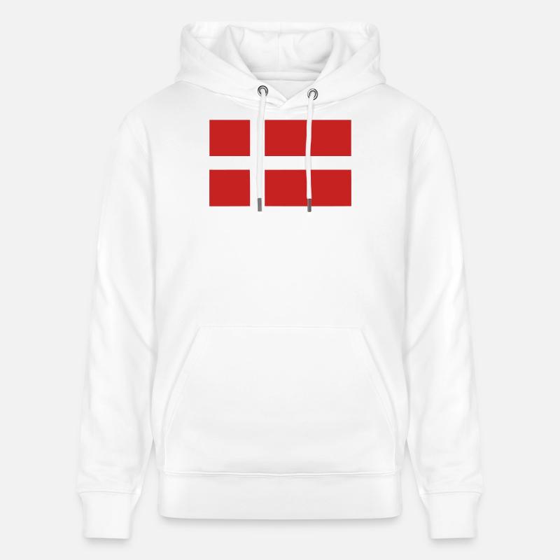 Drapeau du Danemark - Sweat à capuche bio CRUISER Stanley/Stella Unisexe - blanc
