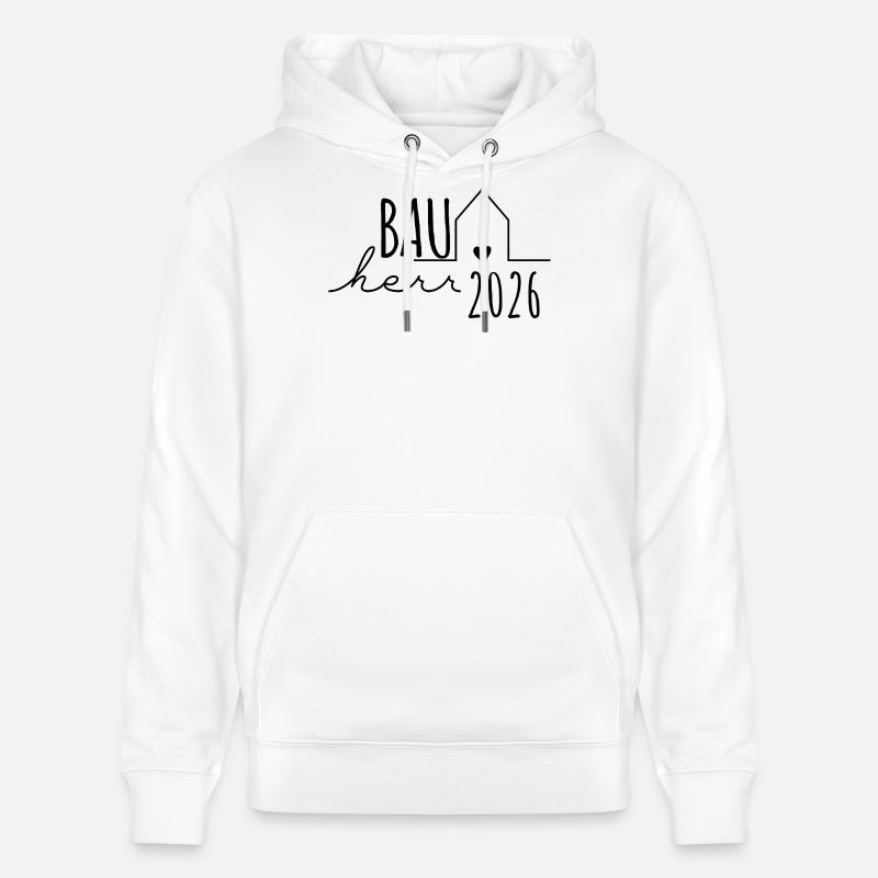 Constructeur 2026 Maison Construction Cadeau Homme - Sweat à capuche bio CRUISER Stanley/Stella Unisexe - blanc