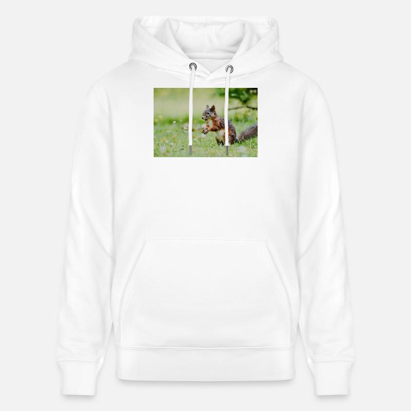 Eichhörnchen Mosaic im Grasenfeld - Stanley/Stella Unisex Bio-Hoodie CRUISER  - Weiß