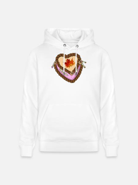 Herbst Cremeals Herz süsses  - Stanley/Stella Unisex Bio-Hoodie CRUISER  - Weiß