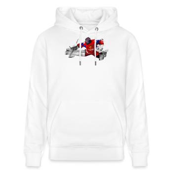 Eishockey Torwart - Stanley/Stella Unisex Bio-Hoodie CRUISER  - Weiß - Vorne - Alina (178cm) & Michal (187cm)