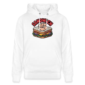 Knuckle Sandwich Funny Gift Chef Fighter - Stanley/Stella CRUISER Unisex Organic Hoodie - white - Front - Alina (178cm) & Michal (187cm)