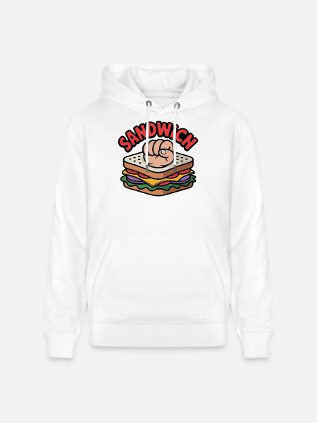 Knuckle Sandwich Funny Gift Chef Fighter - Stanley/Stella CRUISER Unisex Organic Hoodie - white
