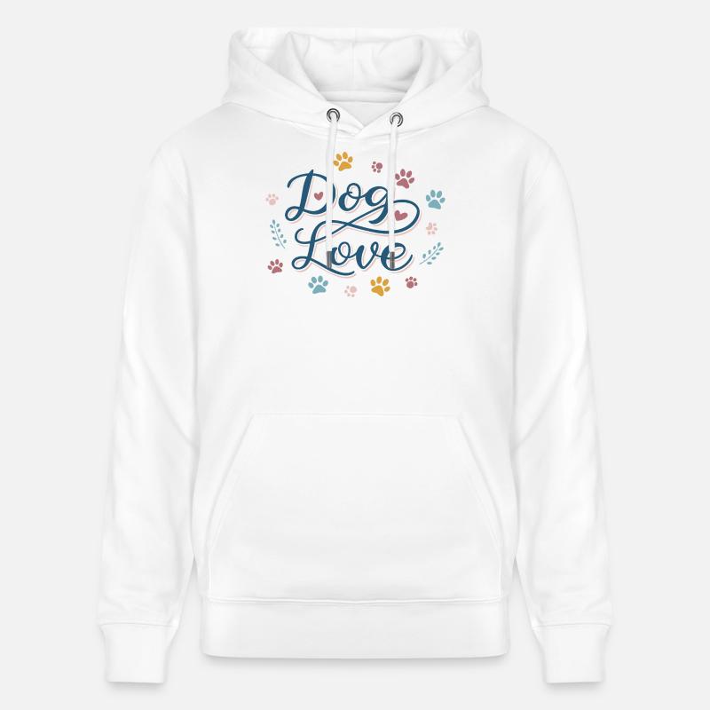 Hundeliebe Skript Pastellfarbene Pfote - Stanley/Stella Unisex Bio-Hoodie CRUISER  - Weiß