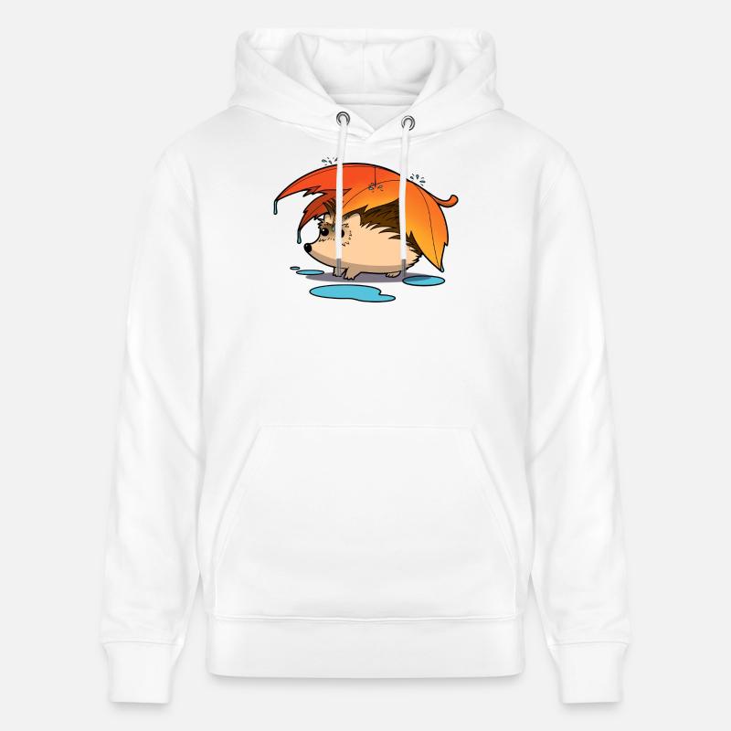 Hérisson sous parapluie feuillu - Sweat à capuche bio CRUISER Stanley/Stella Unisexe - blanc