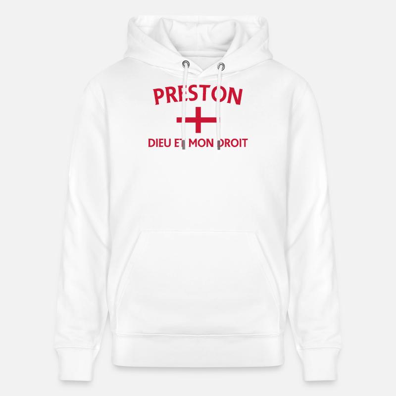 Écusson Preston Angleterre avec devise - Sweat à capuche bio CRUISER Stanley/Stella Unisexe - blanc