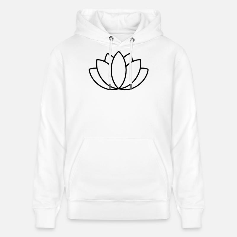 Fleur de lotus dessin au trait - Sweat à capuche bio CRUISER Stanley/Stella Unisexe - blanc