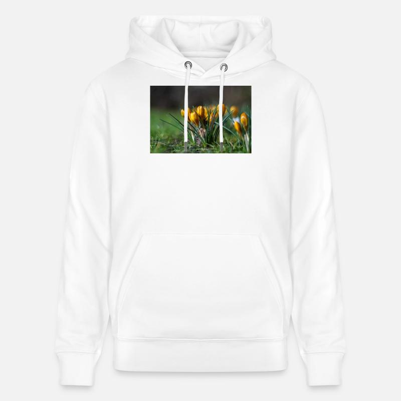 Gros plan de fleurs - Sweat à capuche bio CRUISER Stanley/Stella Unisexe - blanc