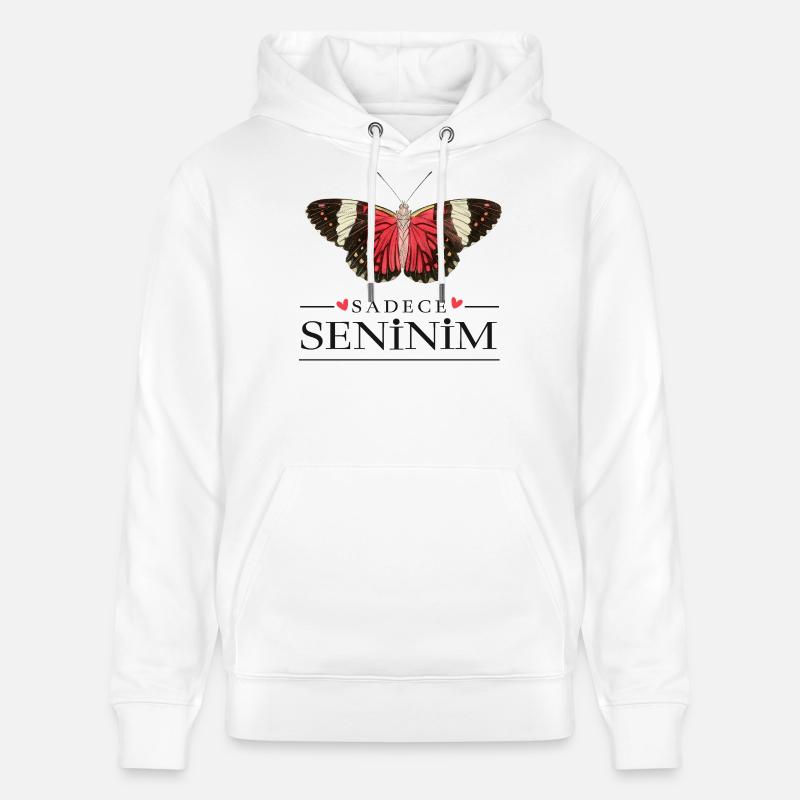 Conception créative de papillons – Sadece Seninim - Sweat à capuche bio CRUISER Stanley/Stella Unisexe - blanc