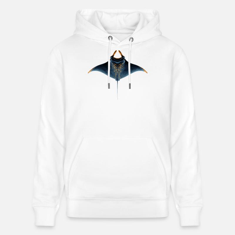 Manta Rochen Teufelsrochen Stachelrochen Taucher - Stanley/Stella Unisex Bio-Hoodie CRUISER  - Weiß