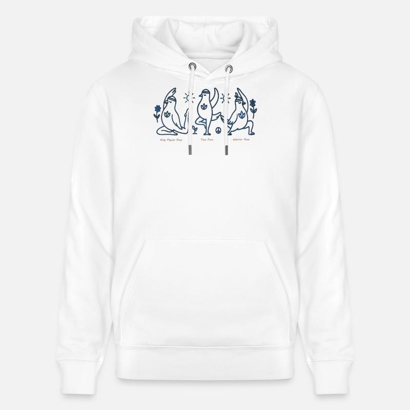 Trois Pingouins en Yoga Boho Peace - Sweat à capuche bio CRUISER Stanley/Stella Unisexe - blanc