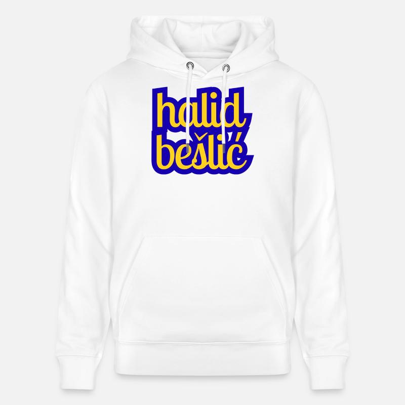 Halid Bešlić - Design en bleu jaune - Sweat à capuche bio CRUISER Stanley/Stella Unisexe - blanc