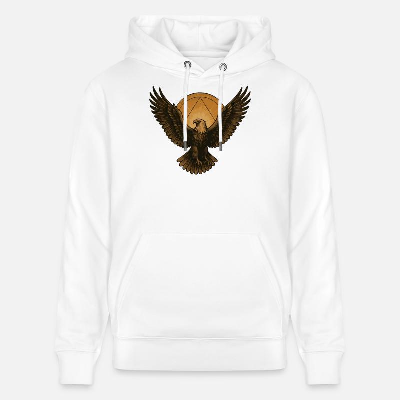 Aigle dans le cercle du soleil - Sweat à capuche bio CRUISER Stanley/Stella Unisexe - blanc