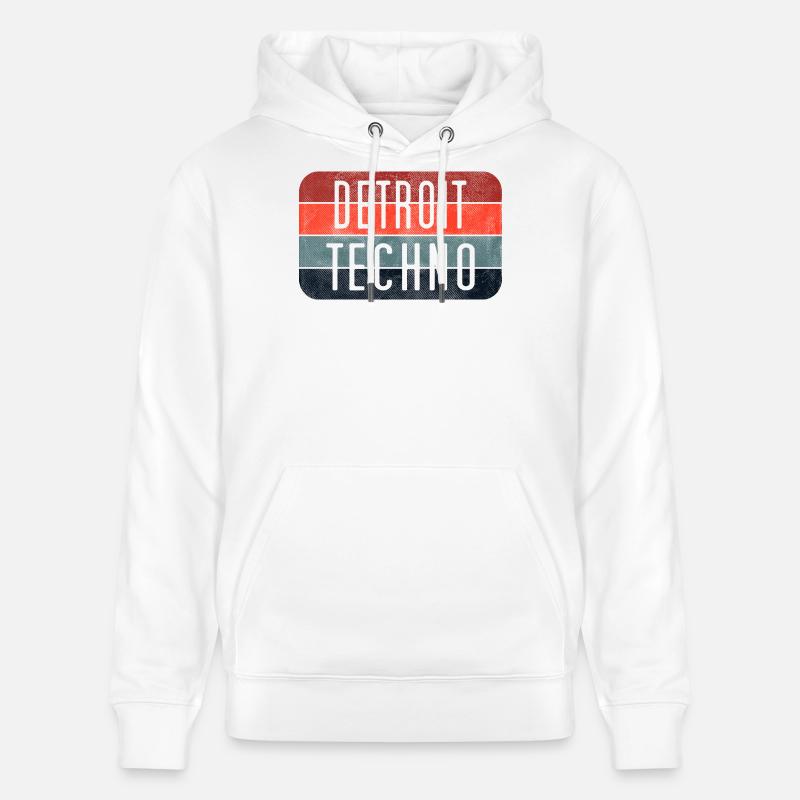 Emblème néon techno de Détroit - Sweat à capuche bio CRUISER Stanley/Stella Unisexe - blanc