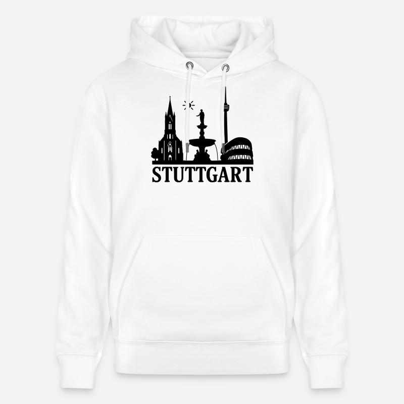 Stuttgart Silhouette Landmark - Sweat à capuche bio CRUISER Stanley/Stella Unisexe - blanc