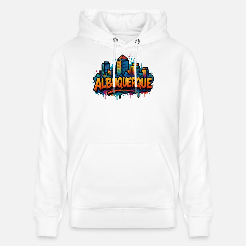 Silhouette de graffiti d’Albuquerque - Sweat à capuche bio CRUISER Stanley/Stella Unisexe - blanc