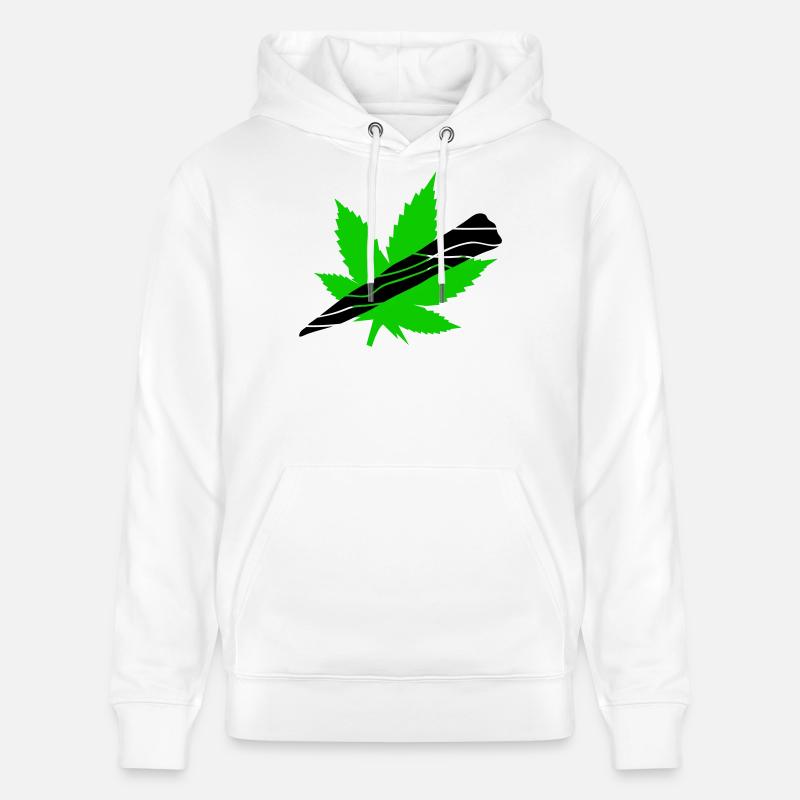 Néon Feuille De Cannabis Graphique - Sweat à capuche bio CRUISER Stanley/Stella Unisexe - blanc