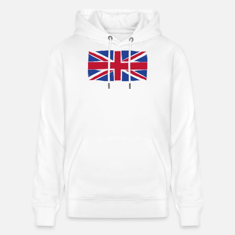 Art du drapeau Grunge Union Jack - Sweat à capuche bio CRUISER Stanley/Stella Unisexe - blanc