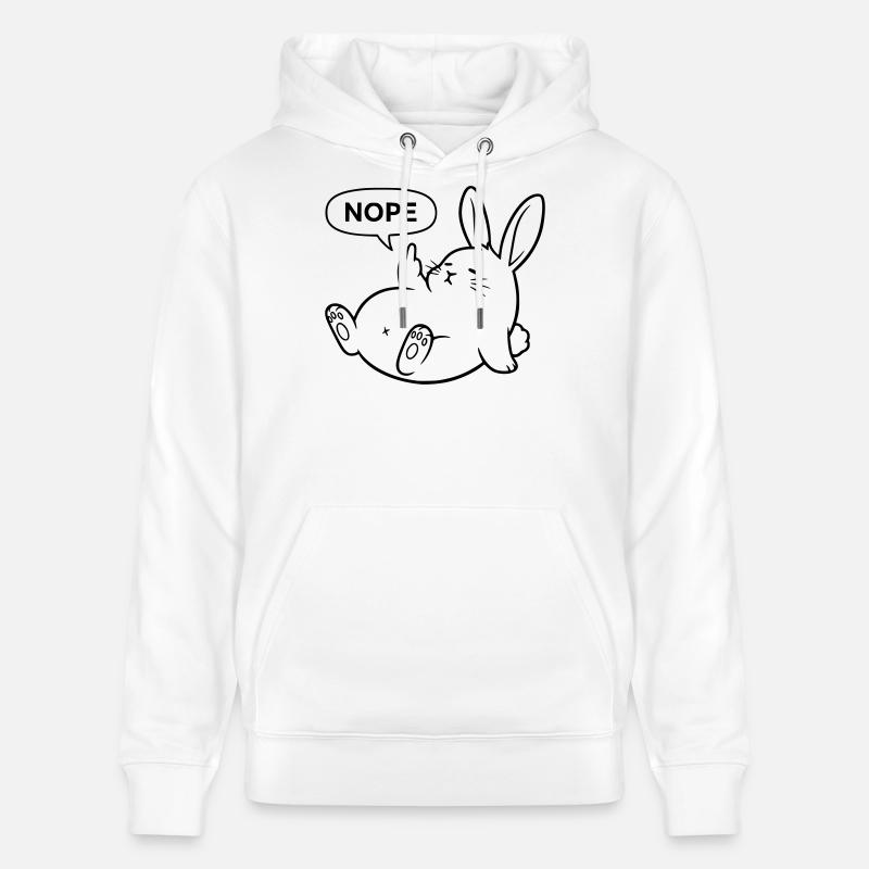 Non, Lapin | Déclaration de lapin coquin - Sweat à capuche bio CRUISER Stanley/Stella Unisexe - blanc