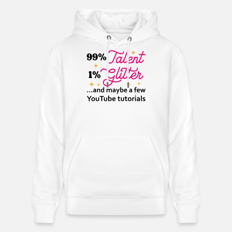 Talent Glitter Étoiles Script - Sweat à capuche bio CRUISER Stanley/Stella Unisexe - blanc