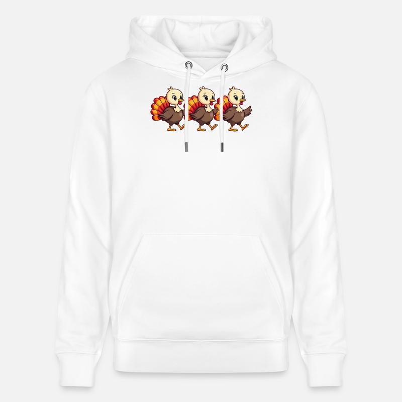 Bébé dinde de Thanksgiving - Sweat à capuche bio CRUISER Stanley/Stella Unisexe - blanc