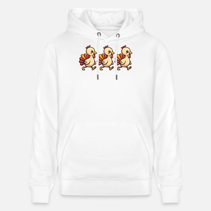 Bébé dinde de Thanksgiving - Sweat à capuche bio CRUISER Stanley/Stella Unisexe - blanc