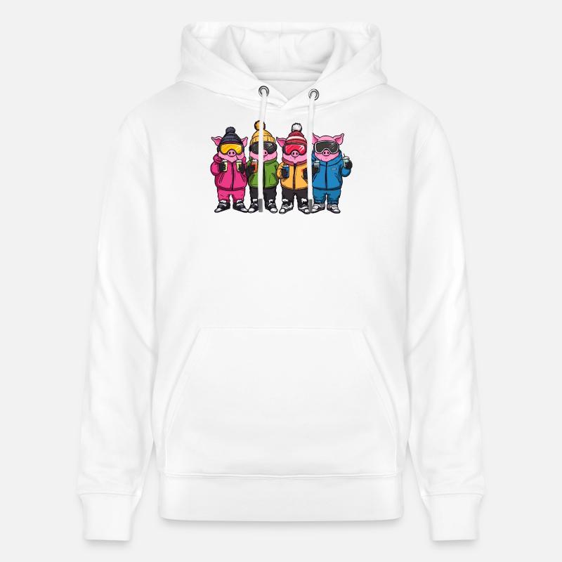 L’équipe de ski de Schweine Pistensau - Sweat à capuche bio CRUISER Stanley/Stella Unisexe - blanc