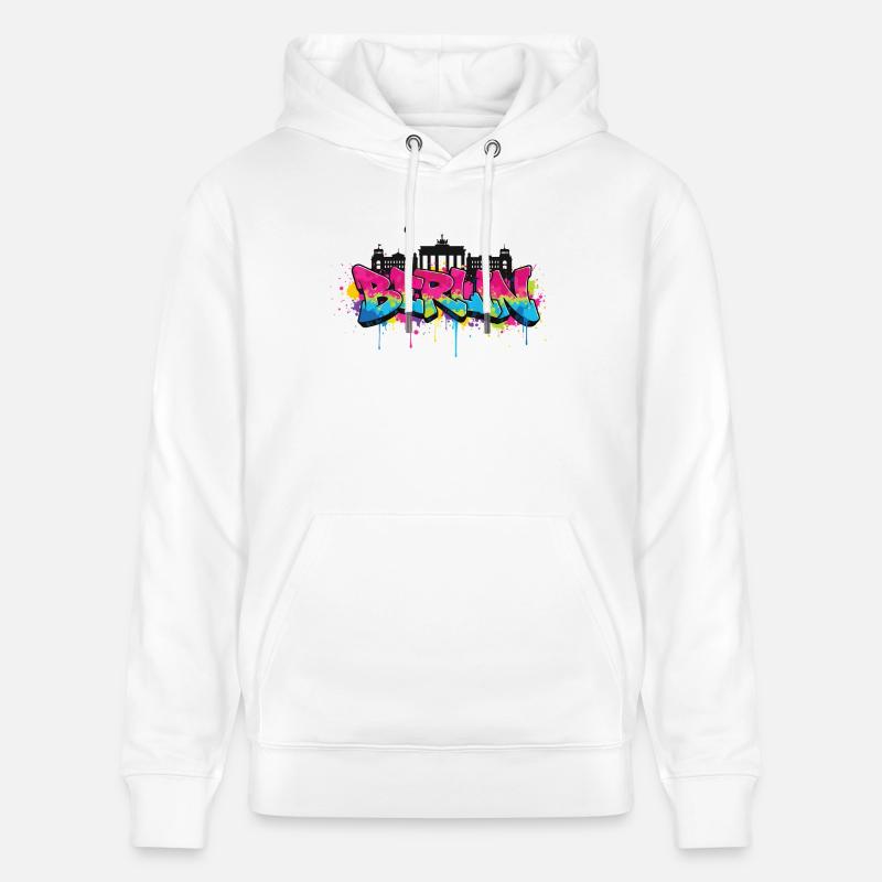 Berlin Graffiti Skyline - Sweat à capuche bio CRUISER Stanley/Stella Unisexe - blanc