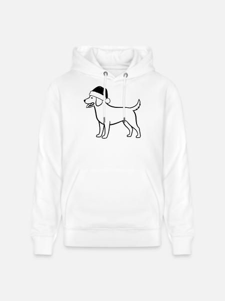 Weihnachts-Hund Cartoon Illustration - Stanley/Stella Unisex Bio-Hoodie CRUISER - Weiß