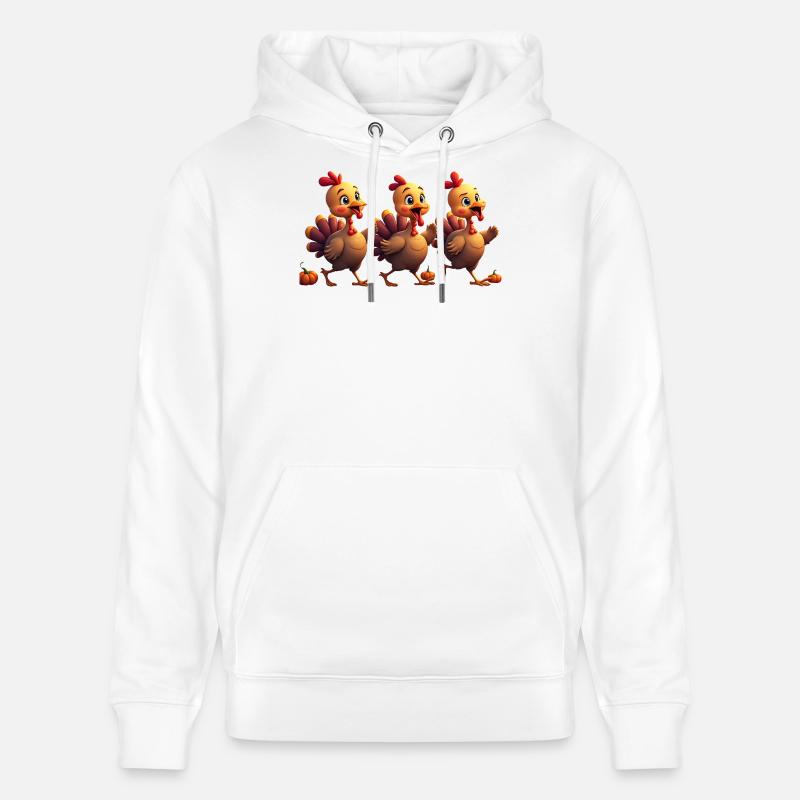 Bébé dinde de Thanksgiving - Sweat à capuche bio CRUISER Stanley/Stella Unisexe - blanc