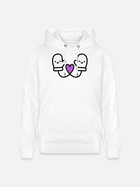 Cute Gloves with Heart | Winter Love - Stanley/Stella CRUISER Unisex Organic Hoodie - white