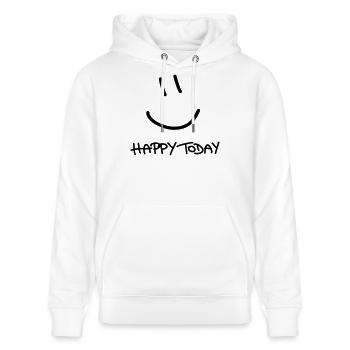 Happy Today - Stanley/Stella Unisex Bio-Hoodie CRUISER  - Weiß - Vorne - Alina (178cm) & Michal (187cm)