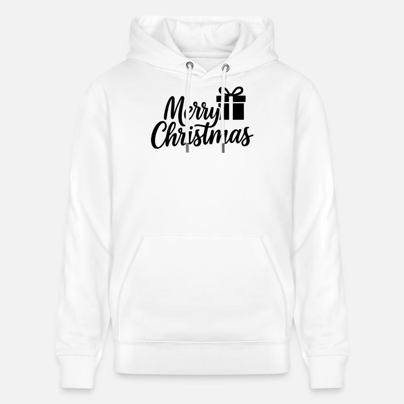 Lettrage Joyeux Noël avec boîte cadeau - Sweat à capuche bio CRUISER Stanley/Stella Unisexe - blanc