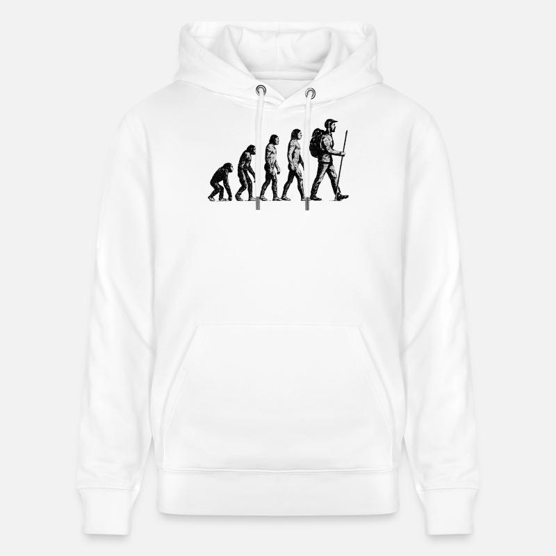 Evolution zum Wandersmann Grunge Design - Stanley/Stella Unisex Bio-Hoodie CRUISER  - Weiß