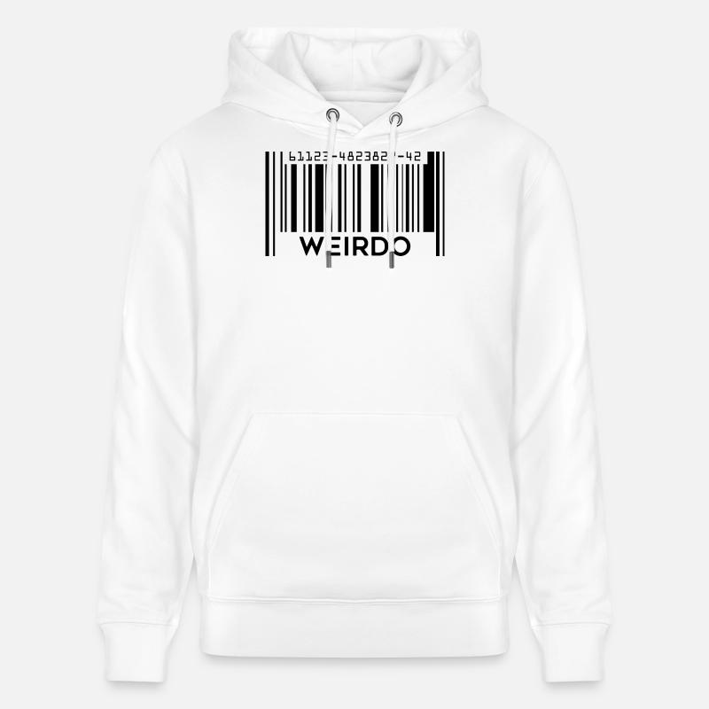 Weirdo Barcode Shirt Geek Célébrer l’étrangeté - Sweat à capuche bio CRUISER Stanley/Stella Unisexe - blanc