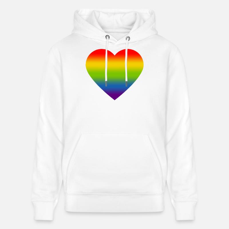 Rainbow_heart - Sweat à capuche bio CRUISER Stanley/Stella Unisexe - blanc