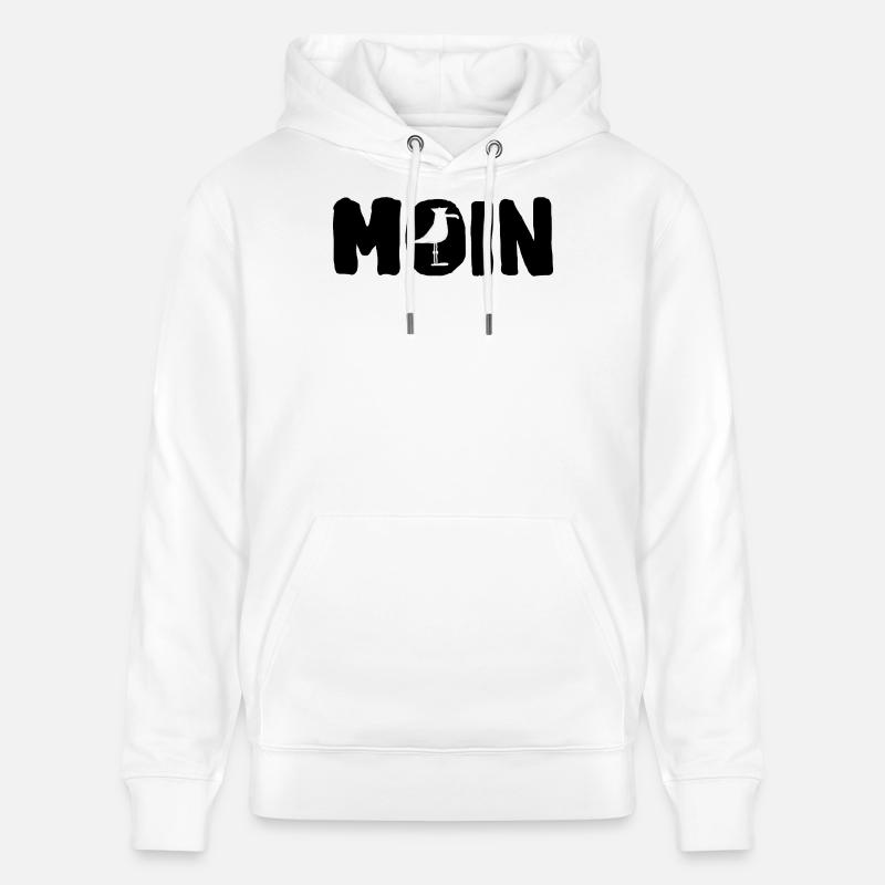 Moin avec la mouette - Sweat à capuche bio CRUISER Stanley/Stella Unisexe - blanc