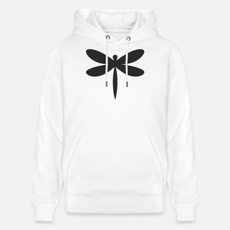 Silhouette de la Libellule - Sweat à capuche bio CRUISER Stanley/Stella Unisexe - blanc