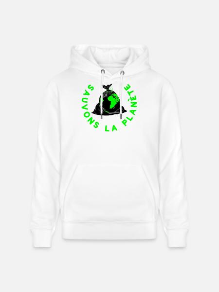 Save the planet - Stanley/Stella CRUISER Unisex Organic Hoodie - white