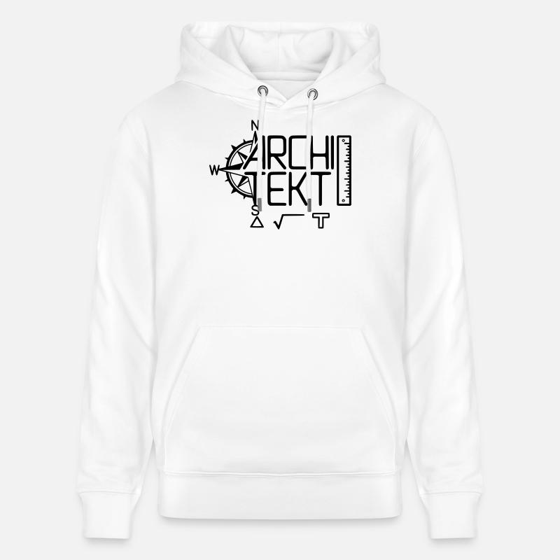 Conception architecte avec outil de dessin - Sweat à capuche bio CRUISER Stanley/Stella Unisexe - blanc