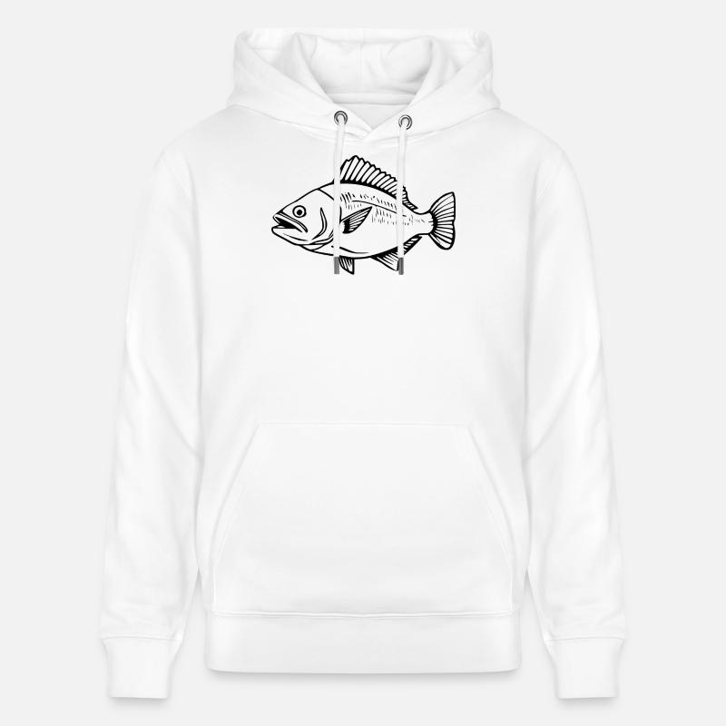 Fish Angler T-shirt Cadeau Angler - Sweat à capuche bio CRUISER Stanley/Stella Unisexe - blanc