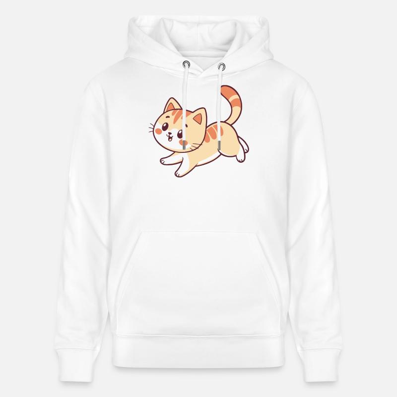 Chaton Joyeux Illustration - Sweat à capuche bio CRUISER Stanley/Stella Unisexe - blanc