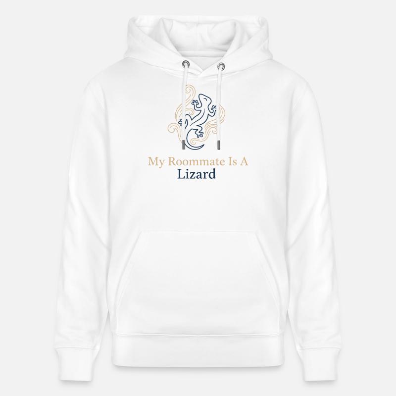 Mein Mitbewohner ist eine Echse - Stanley/Stella Unisex Bio-Hoodie CRUISER  - Weiß