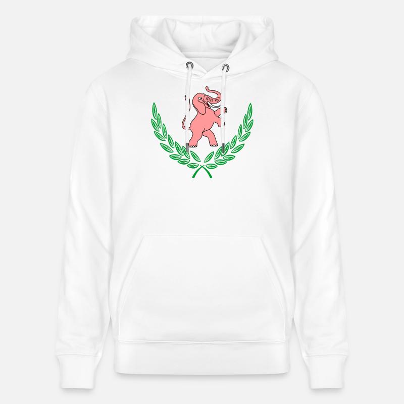Couronne d’éléphant rose en laurier - Sweat à capuche bio CRUISER Stanley/Stella Unisexe - blanc