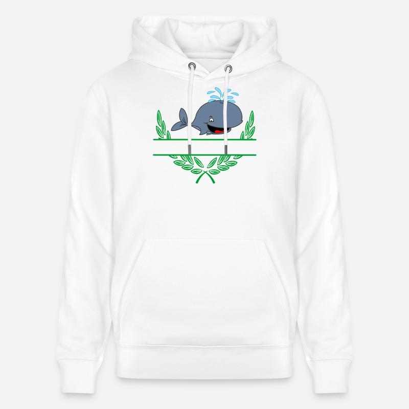 Baleine avec espace de noms - Sweat à capuche bio CRUISER Stanley/Stella Unisexe - blanc