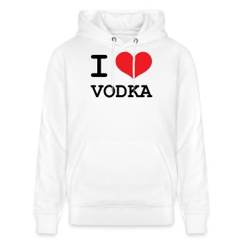 Ich liebe Wodka – Alkohol - Stanley/Stella Unisex Bio-Hoodie CRUISER  - Weiß - Vorne - Alina (178cm) & Michal (187cm)