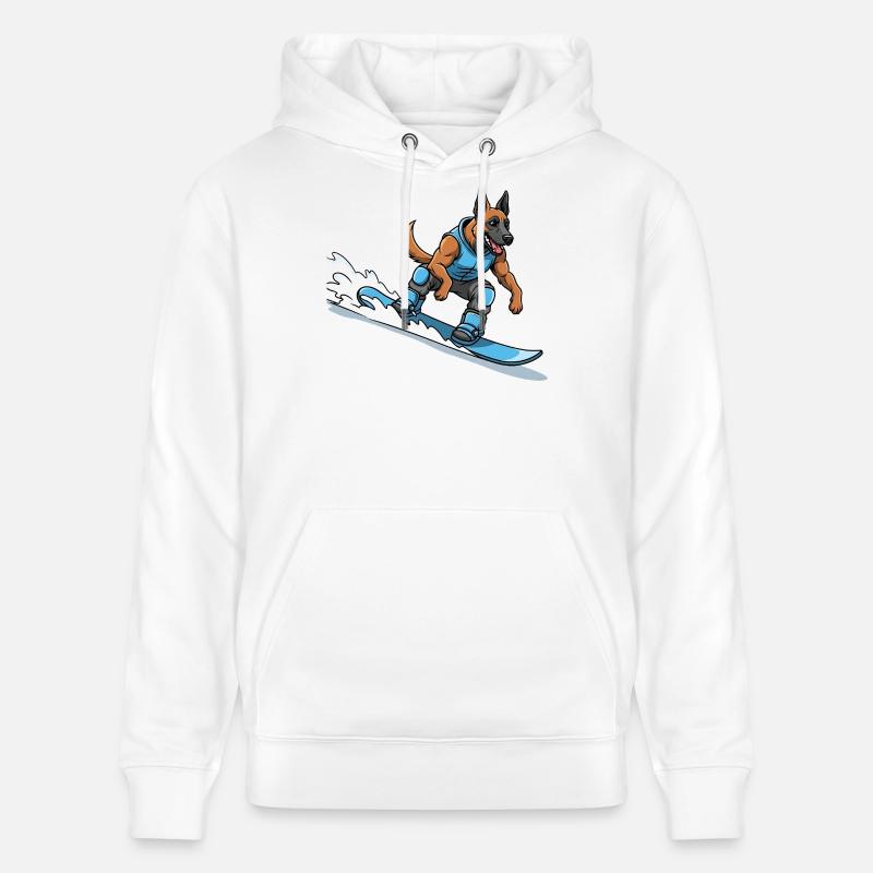 Vague de berger allemand Surfer - Sweat à capuche bio CRUISER Stanley/Stella Unisexe - blanc